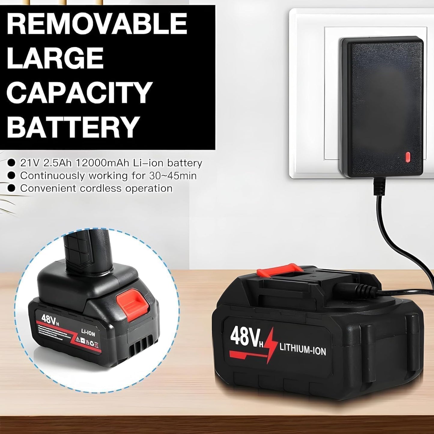 Cordless Portable Wireless Pressure Washer Gun 48V